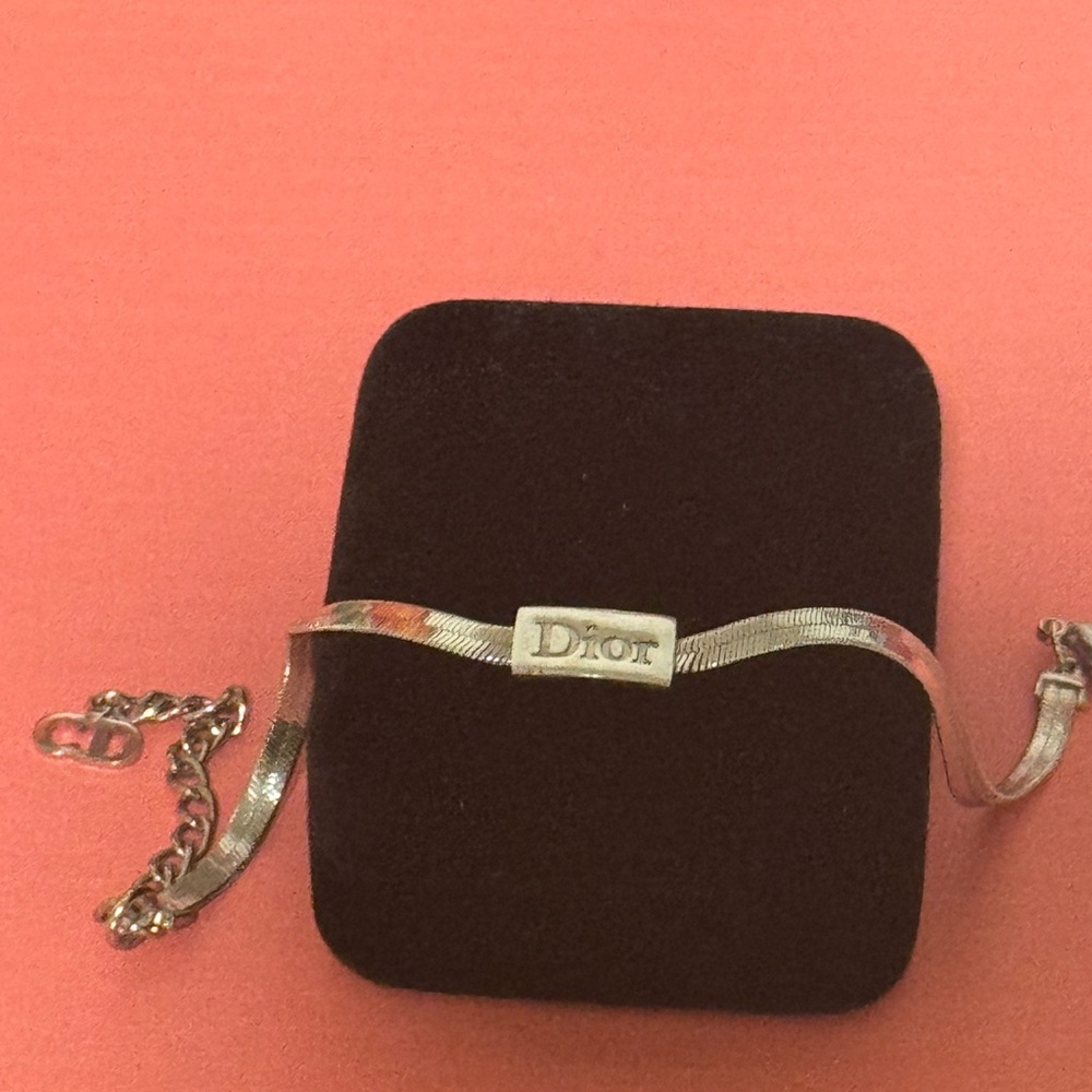 Dior Silver Tone Bracelet Dior Logo Beautiful - Picture 2 of 13